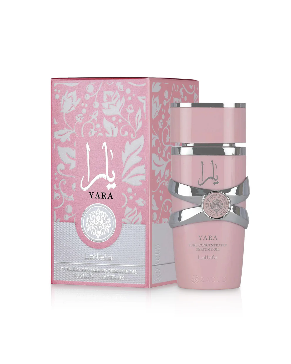 lattafa-Yara-perfume-oil-bottle-beside-box-against-white-background